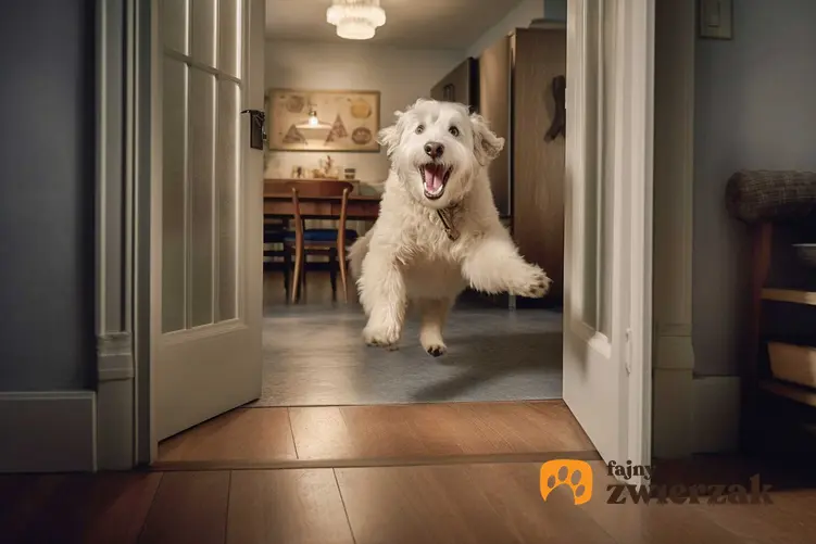Pies skaczący przy drzwiach, a także powitania i pożegnania
