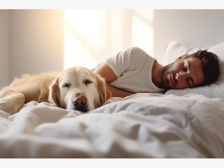 Ilustracja artykułu jak oduczyć psa spania w łóżku?