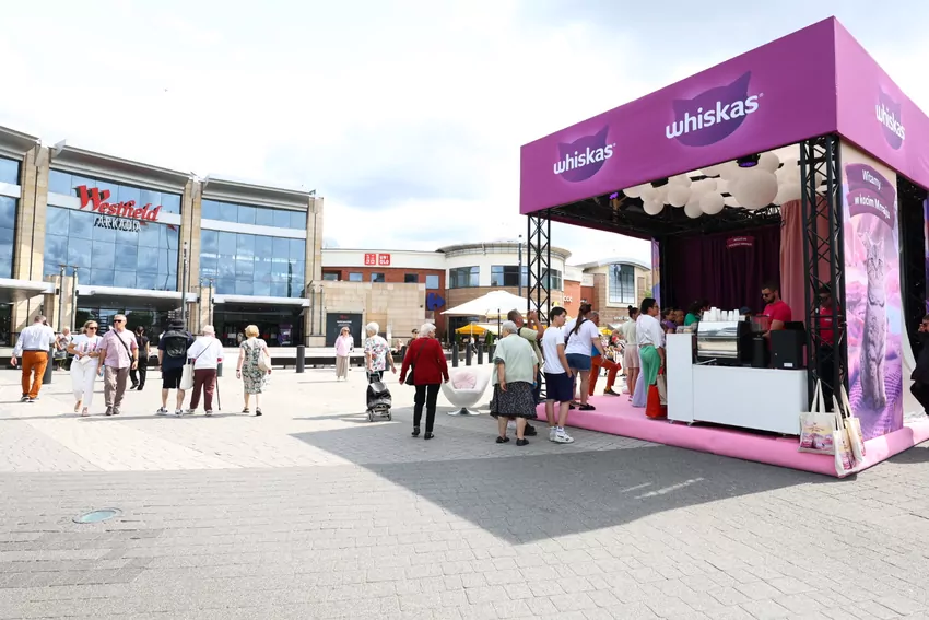 Strefa Whiskas pod centrum handlowym Westfield Arkadia w Warszawie