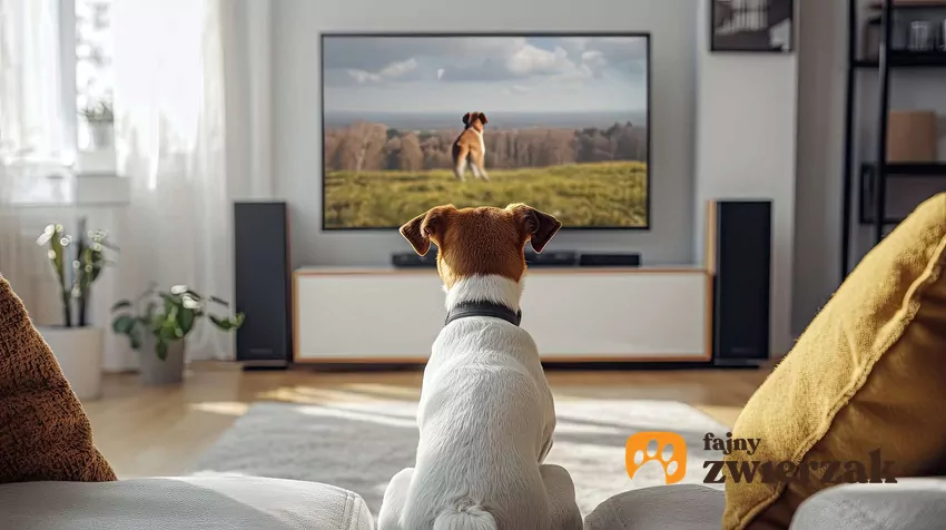 Psy i koty widzą filmy zupełnie inaczej niż ludzie Pies siedzi przed telewizorem