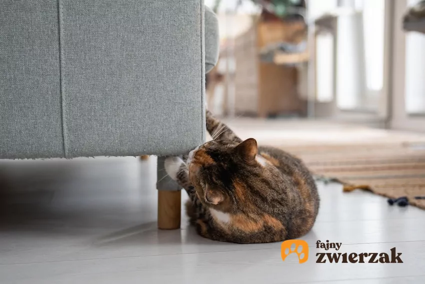 W warunkach domowych koty często nie są w stanie samodzielnie zetrzeć pazurów w wystarczającym stopniu Kot drapie kanapę