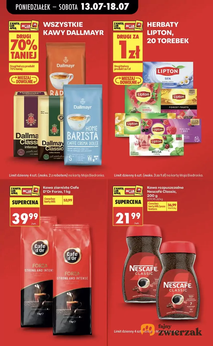 Wszystkie kawy Dallmayr przecenione o 70% za drugie opakowanie Promocje w Biedronce