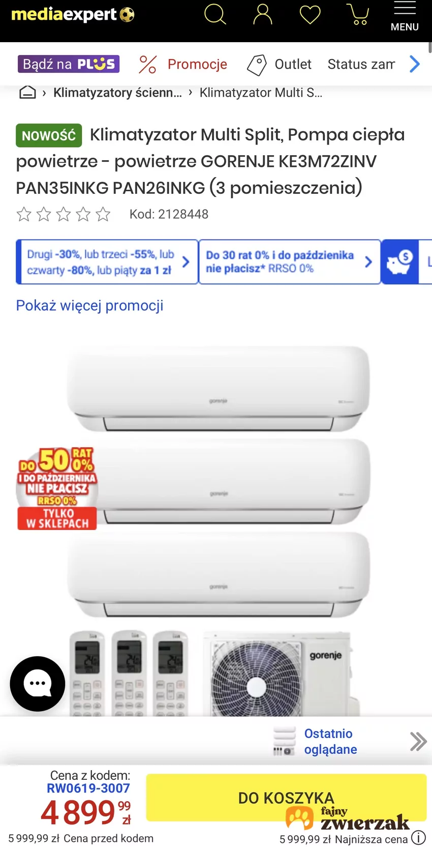 Klimatyzator Gorenje w super cenie ze specjalnym kodem Promocja w Media Expert
