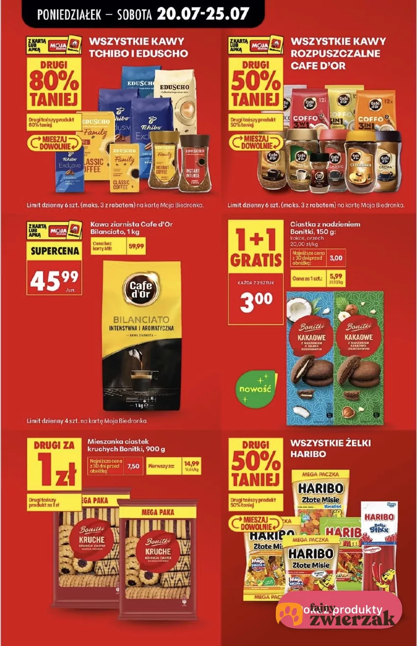 Wszystkie kawy Eduscho i Tchibo objęte rabatem 80% na drugie opakowanie Promocje w Biedronce