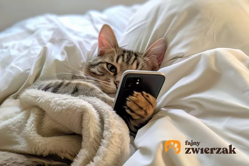 Koty chętnie reagują na streaming i filmy w telefonie Kot i telefon