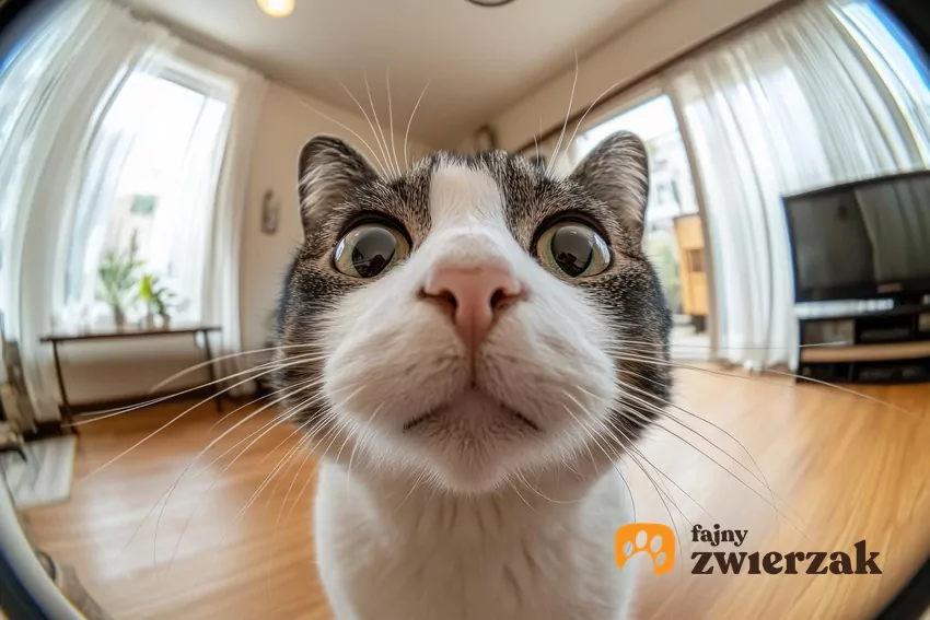 Kiedy Twój kot wpatruje się w ścianę, istnieje spora szansa, że naprawdę coś tam widzi Kot w tzw. rybim oku