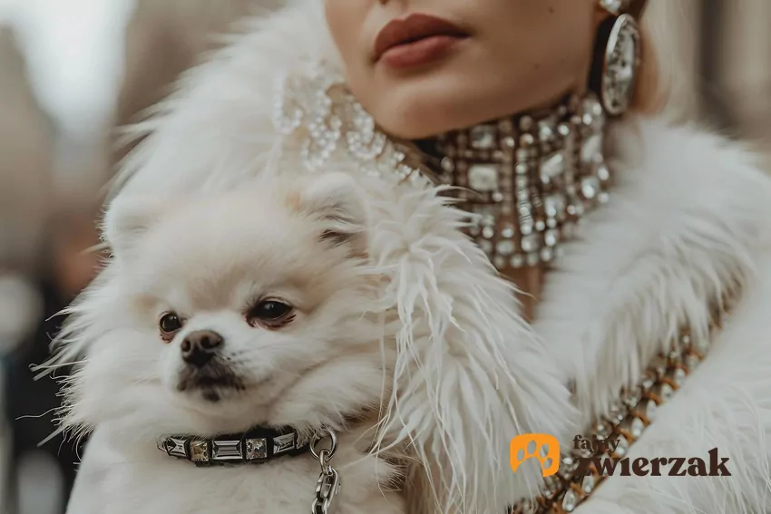 Luksusowo ubrana kobieta z psem