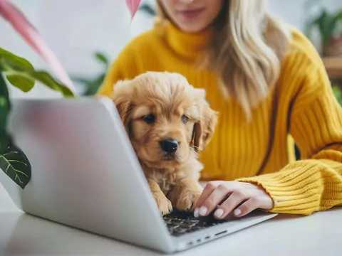 Dlaczego pies siada na laptopie?