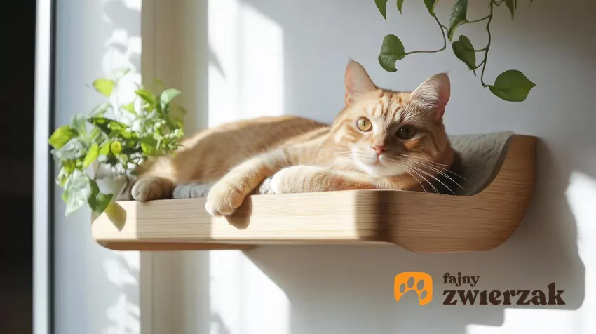 W naturze koty wspinają się na płoty czy drzewa, aby obserwować otoczenie z bezpiecznej wysokości Kot na półce